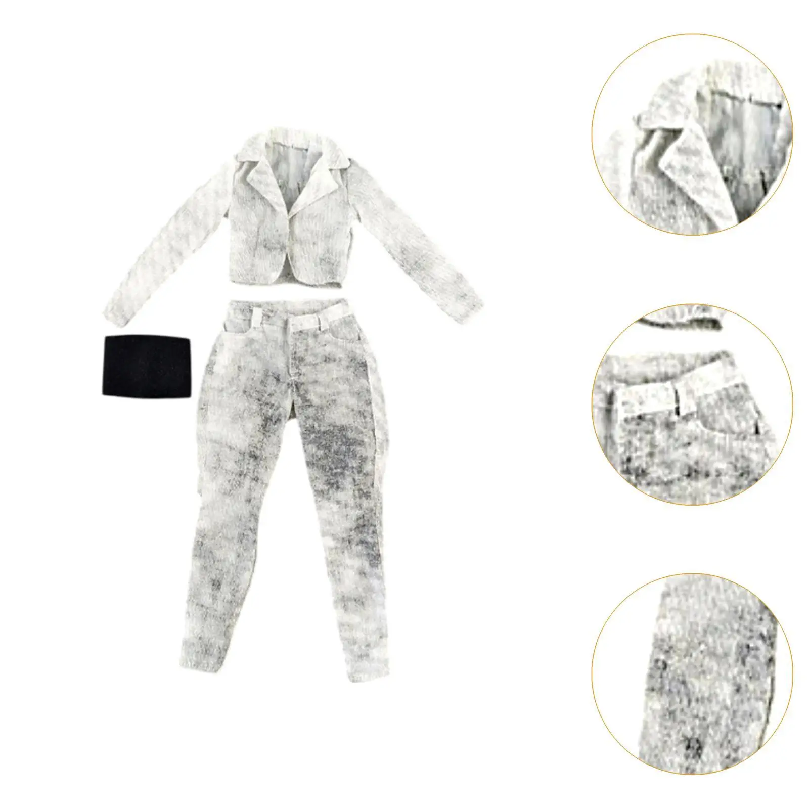 Ensemble veste courte, pantalon de travail et haut tubulaire 1:6, vêtements de modèle de poupée, confortables, légers et décontractés pour ensemble de costumes miniatures de figurines