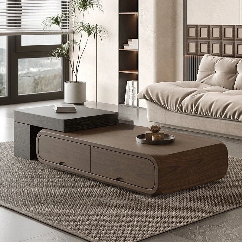 Tavolino italiano in noce per la casa, soggiorno telescopico, piccolo appartamento