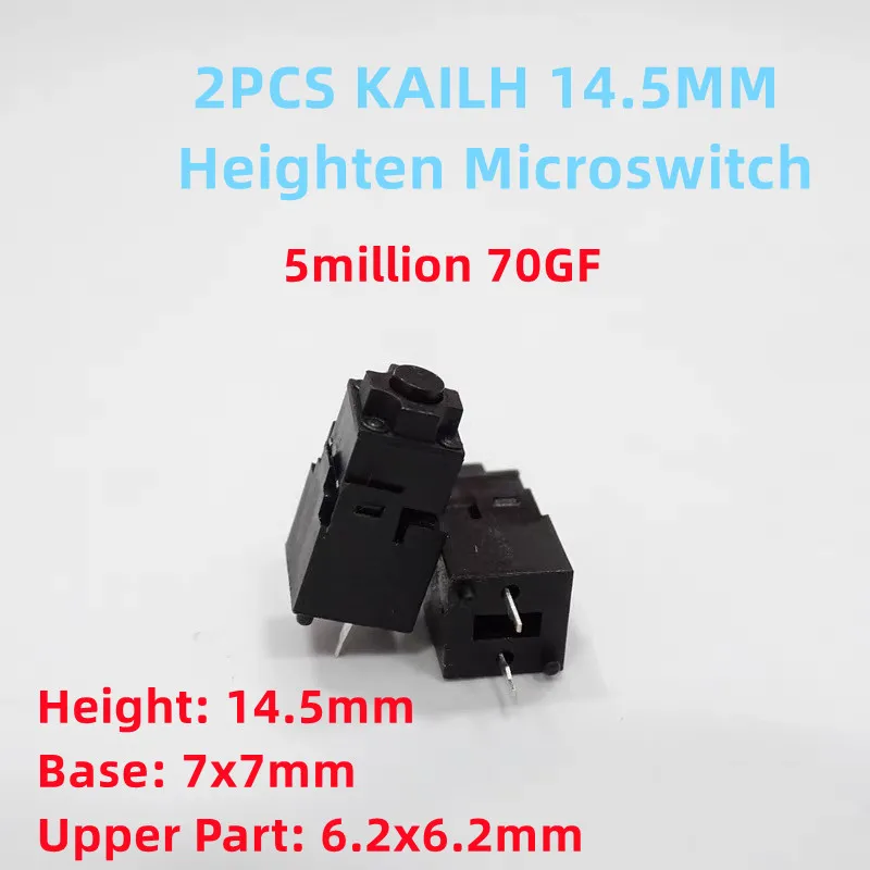

Новинка 2 шт. KAILH 6,2x6,2x14,5 мм квадратная высота для микропереключателя мыши Viper V3pro
