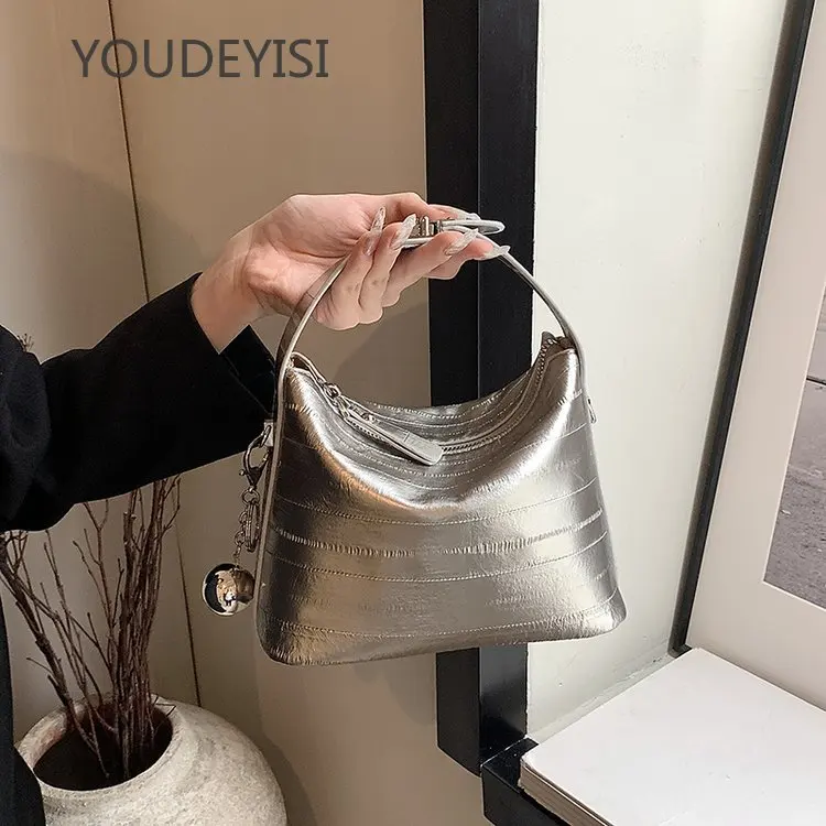 YOUDEYISI French Stick Bag, Armpit Bag, Silver 2024 New French Niche Design, Shoulder , Women\'s Bag, Small Bag