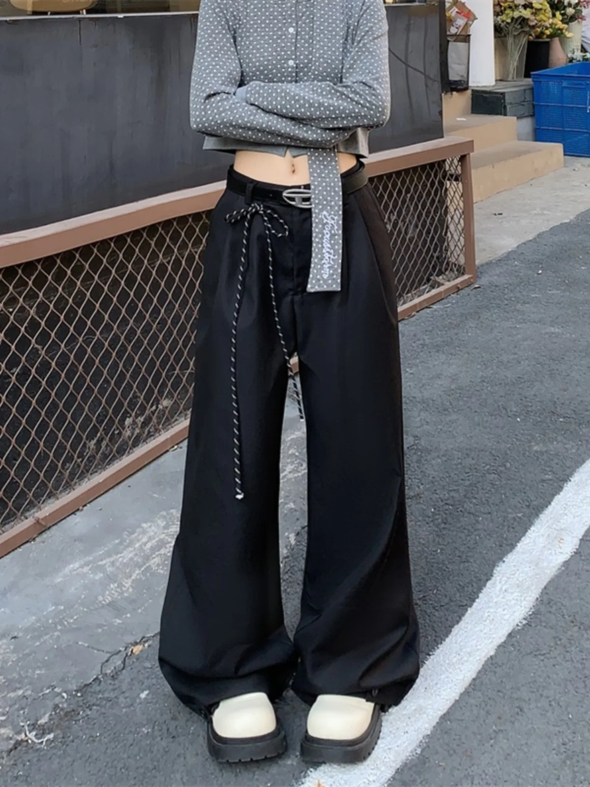 

Универсальные брюки-палаццо для женщин, весна-осень, новые, элегантные, свободные, высококачественные, повседневные, прямые, узкие, классические брюки-костюм