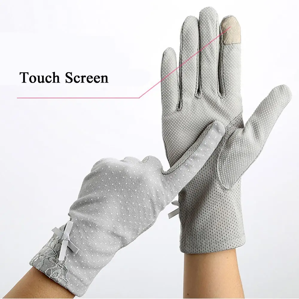 Gants en dentelle coordonnants respirants pour femmes, protection solaire anti-UV, écran tactile, conduite