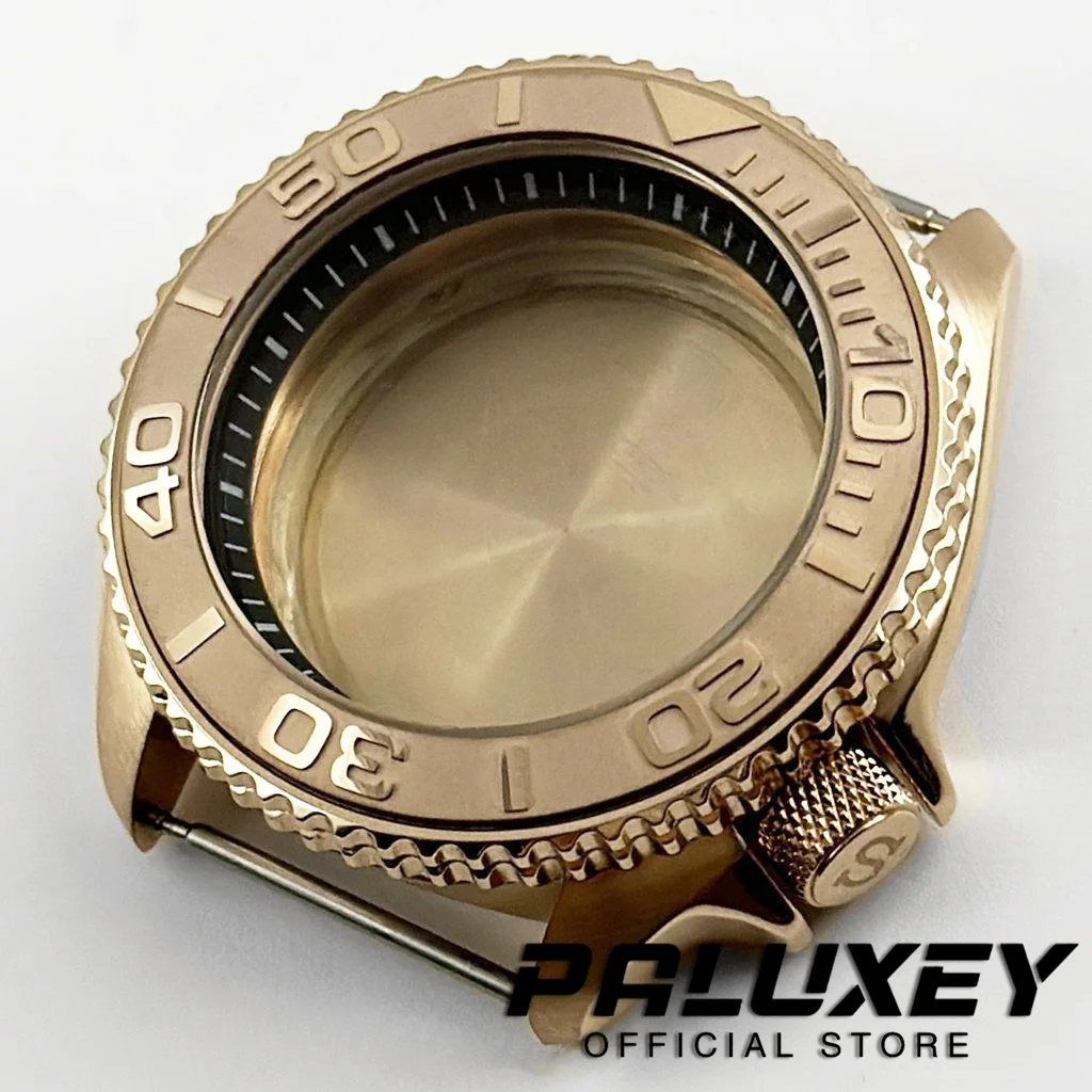 

S Crown 42MM Rose Gold Watch Case SKX Case for Men's Watch Part Watch Modification Parts Fits NH35 NH36 Movement 28.5mm Dial Mod