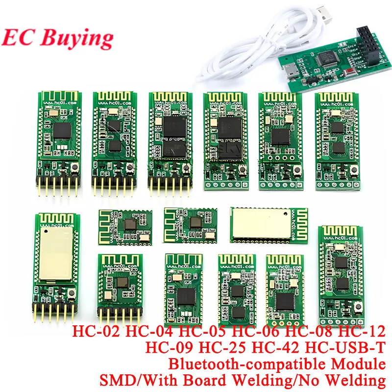 HC-05 HC-06 HC-25 HC-09 HC-04 HC-12 HC-08 HC-02 HC-42 WIFI RF Wireless Bluetooth-compatible BLE Master-slave Module HC05 HC06