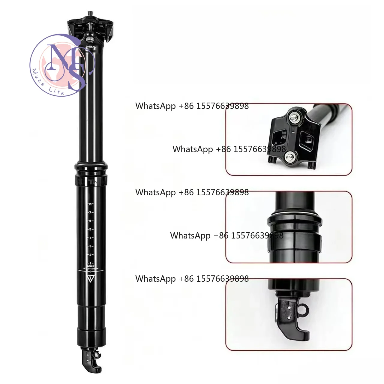 ZOCI-FOR Hydraulic Dropper Seatpost, Internal Cable Routing 30.9/31.6mm, Mountain Bike Adjustable Seat Post Replacement Part