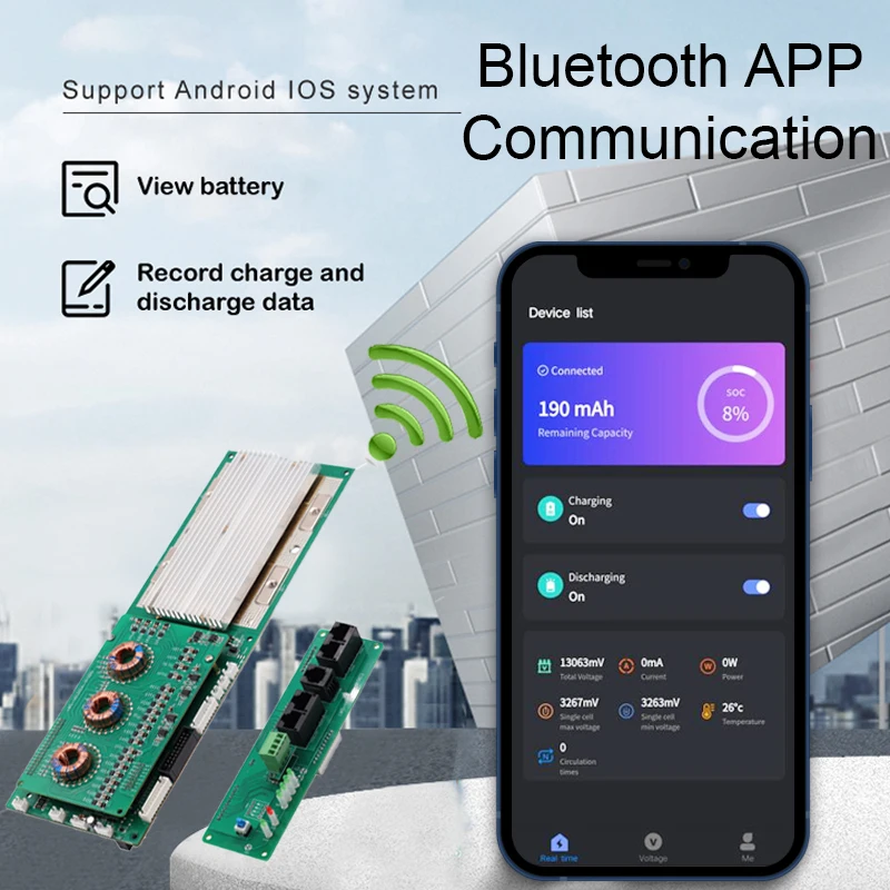 LWS スマートインバーター BMS 8S 16S 24V 48V 100A 150A 200A 8S-16S ファミリーエネルギー貯蔵 Lifepo4/リチウムイオン/LTO Growatt Deye インバーター