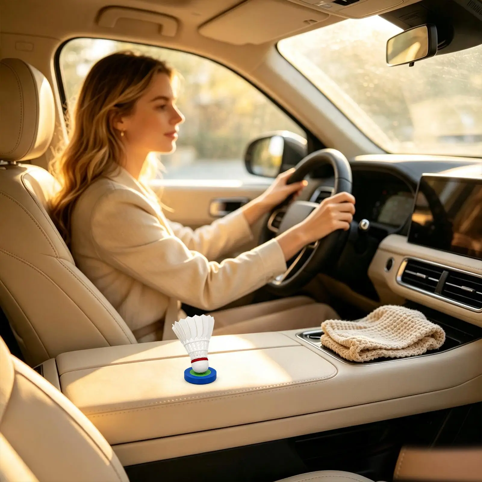 Car Dashboard Decoration Collectible Anti-Slip Miniature Sculpture Dashboard Ornament Desk Badminton For Men Women Sports Fans