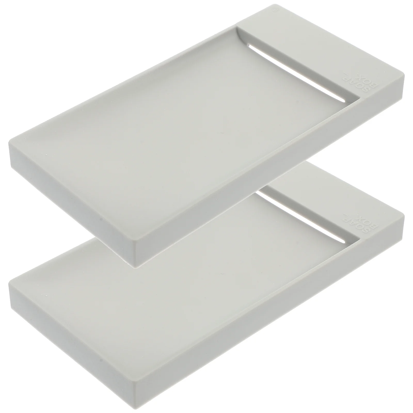 

2Pcs Soap Dish Self-Draining Bar Holder for Bathroom Kitchen Sink Countertop Tpr Wear-Resistant Modern Household Soap Tray