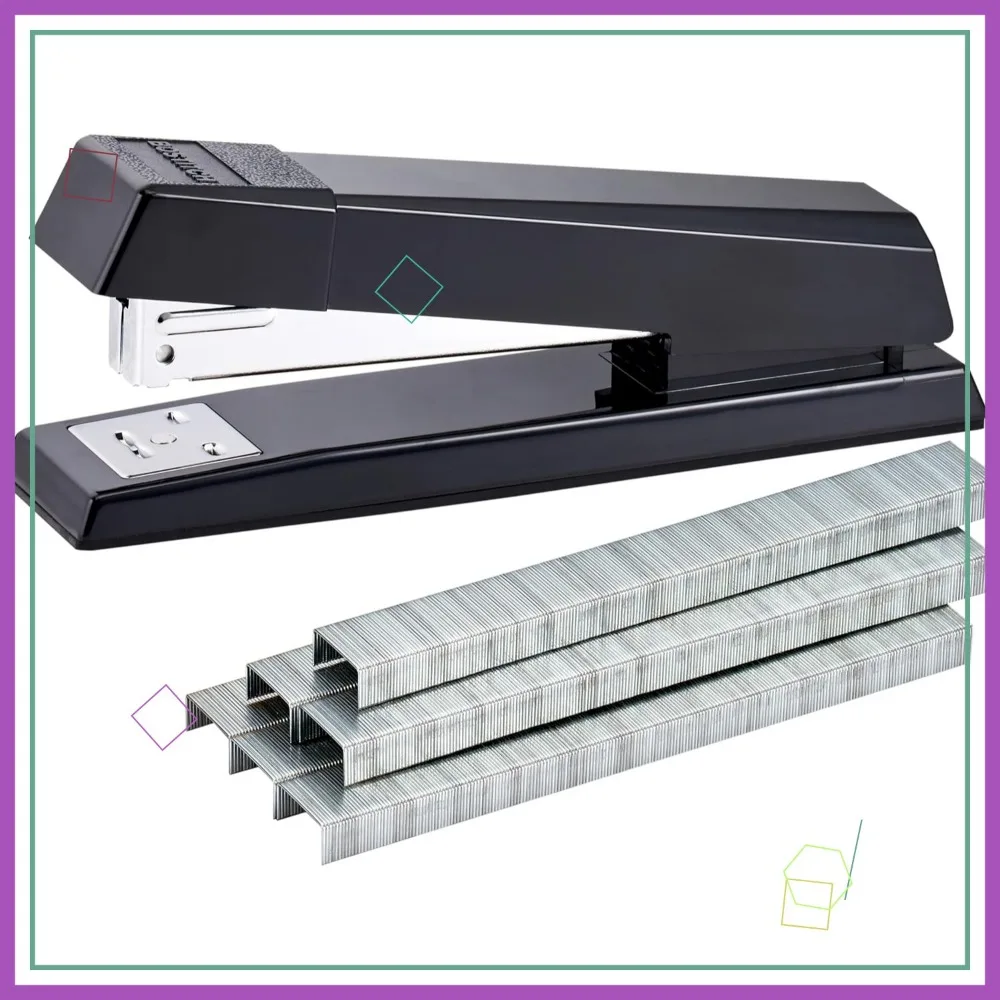 

Настольный степлер премиум-класса с No-Jam Tech, в комплект входят 1250 скоб, емкость 25 листов, черный