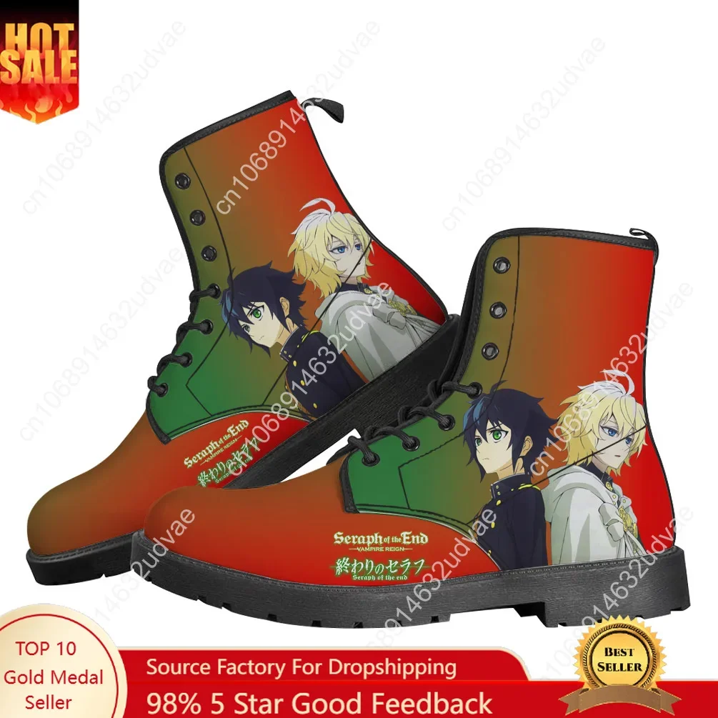 

Seraph of The End Boots Mens Womens Teenager Shoes Casual Boot Hot Movie Outdoor Light High Quality Couple Customize Shoe