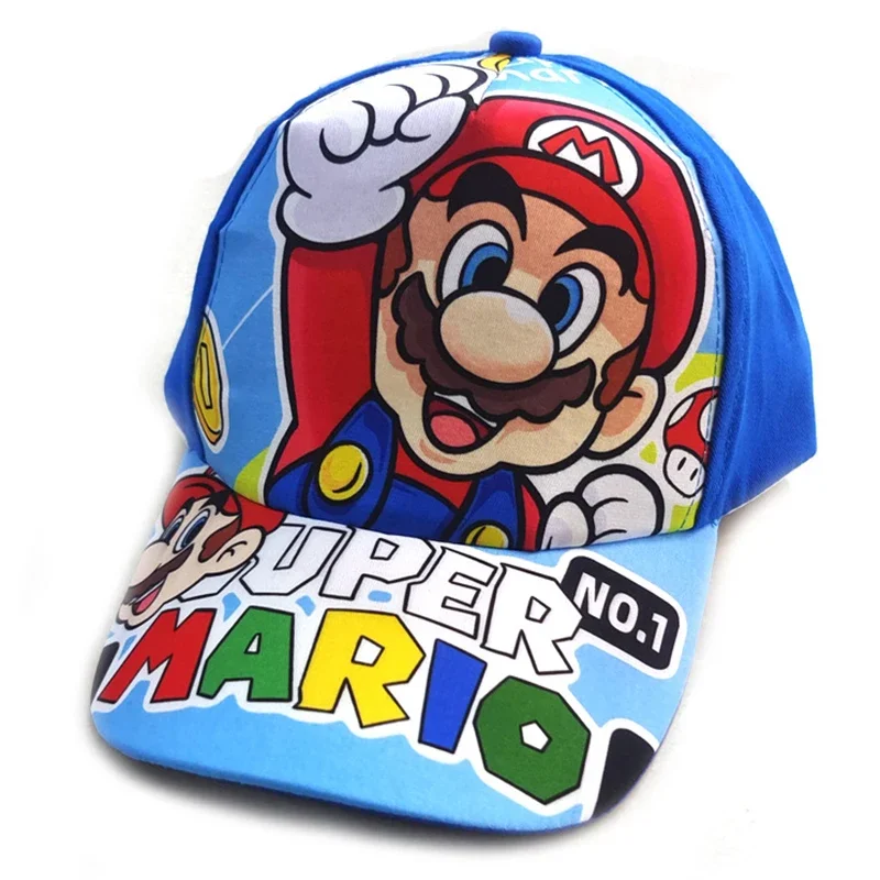 MINISO Anime Cartoon Super Mario Bros Children Outdoor Sport Baseball Caps Cute Boys Girls 2-8 Years Hip Hop Sunshade Mesh Hat