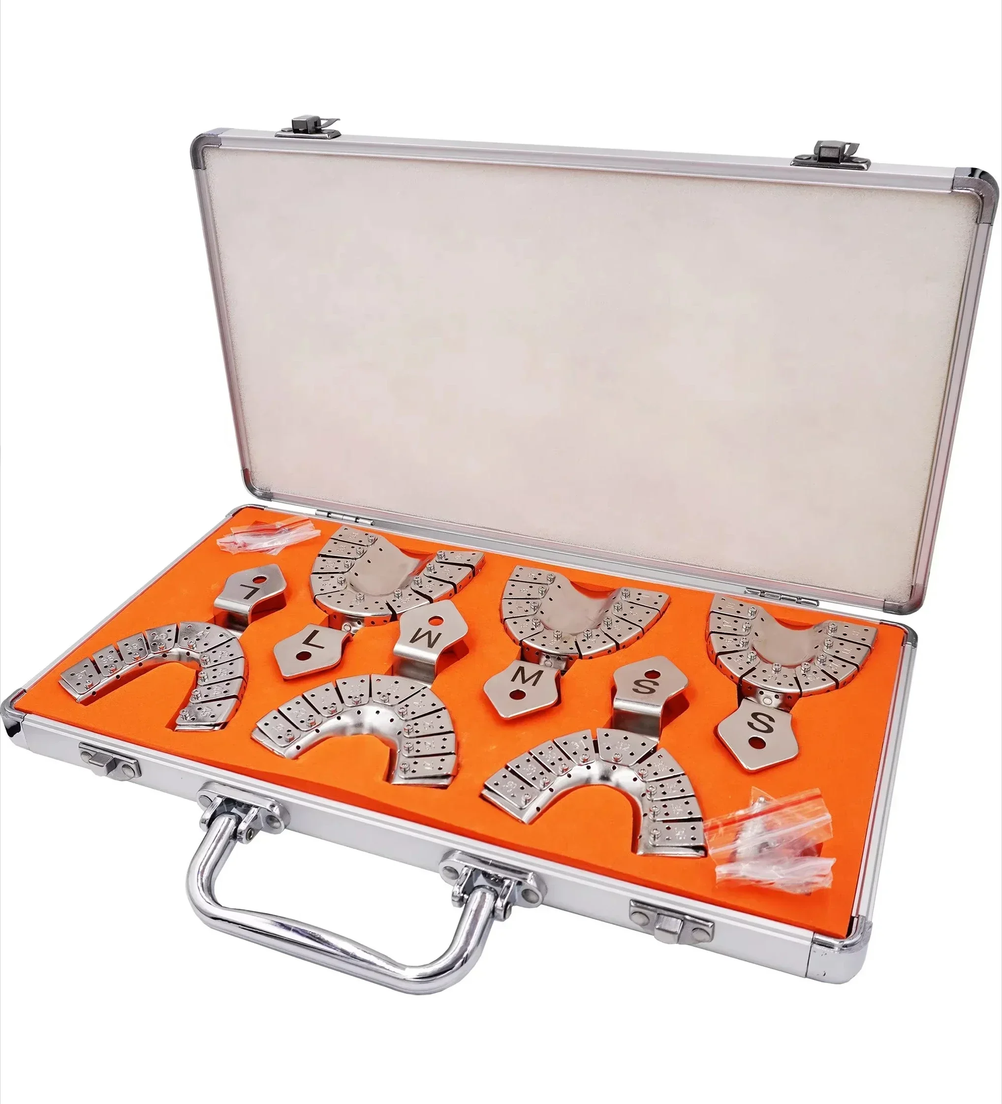 Dentists implants trays autoclavables three sizes upper and lower stainless steel dentals implants impressions tray