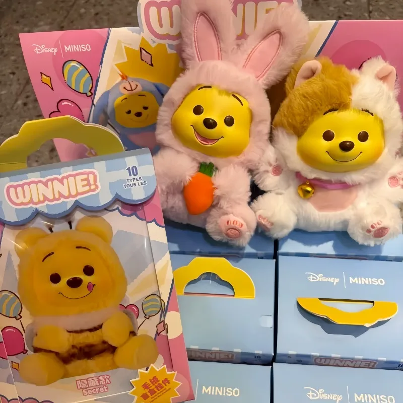 

MINISO Винни Пух, озорная вечеринка, серия, плюшевая слепая коробка, милая мультяшная кукла, подвеска, креативное украшение для рабочего стола, подарок на складе