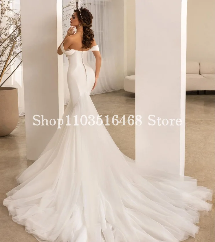 Sexy Mermaid Wedding 2024 For Women Sexy Sweetheart Neck Strapless Satin Lace Mermaid Customised Bridal Long Dresses