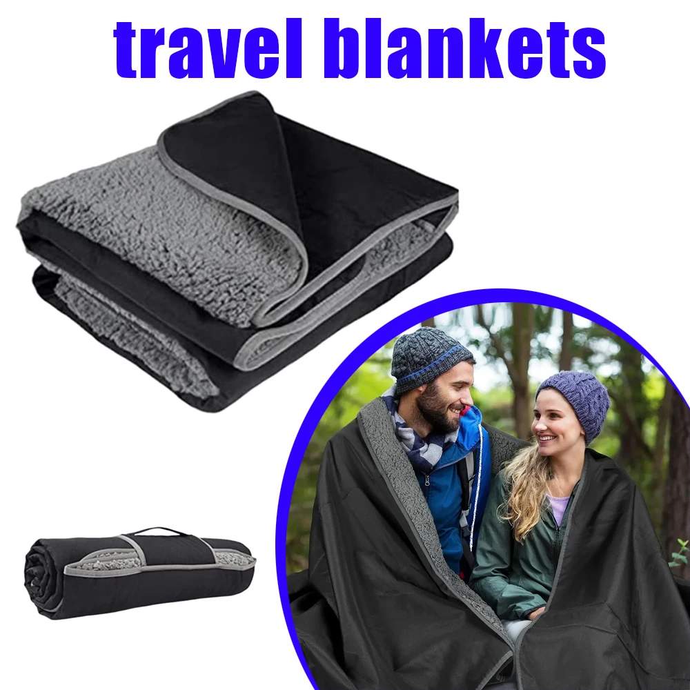 بطانية خارجية إسكندنافية مقاومة للرياح بتصميم ثلاثي الطبقات محمولة دافئة مقاومة للماء مناسبة للسفر والنزهات والمشي لمسافات طويلة والاستخدام في الشتاء