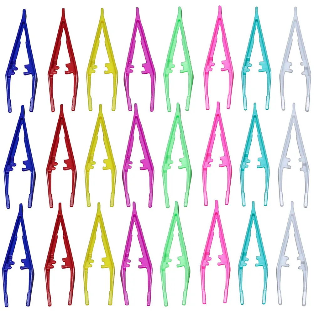 30Pcs Lightweight Plastic Eyebrow Tweezers Precision Brow Shaper Kit for Women Skin Friendly Disposable Eyebrow Trimming Tools