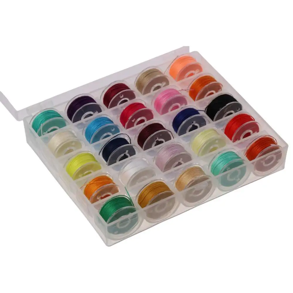 Assorted Colors Prewound Bobbins Class 15 Size A Clear Storage Plastic Box 60WT (SA156) Embroidery Thread Storage Plastic Box