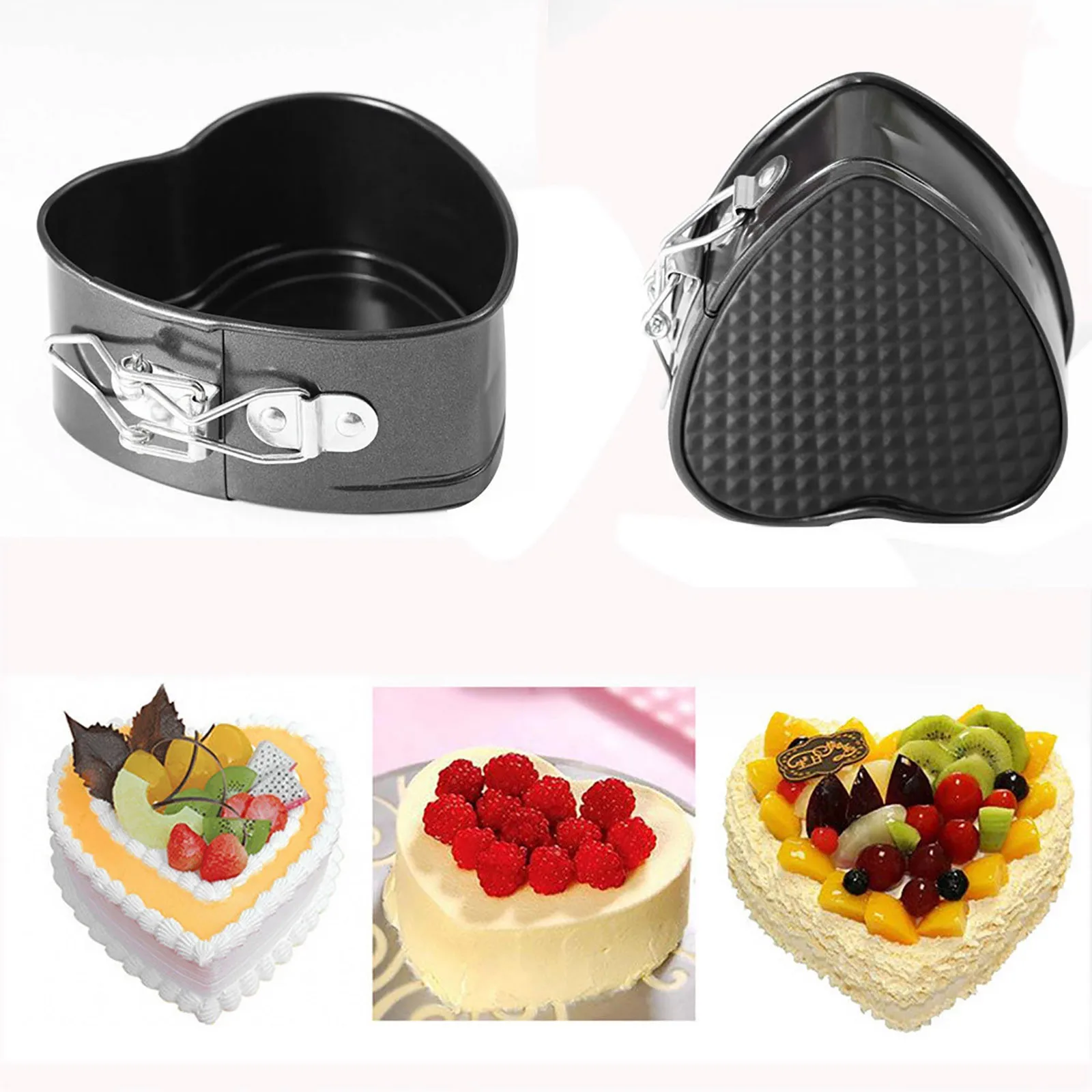 

Heart Shaped Non-Stick Removable Bottom Metal Cake Pan Set Bake Mould Cake Mold Baking Accessories And Tools Bakery Accessories