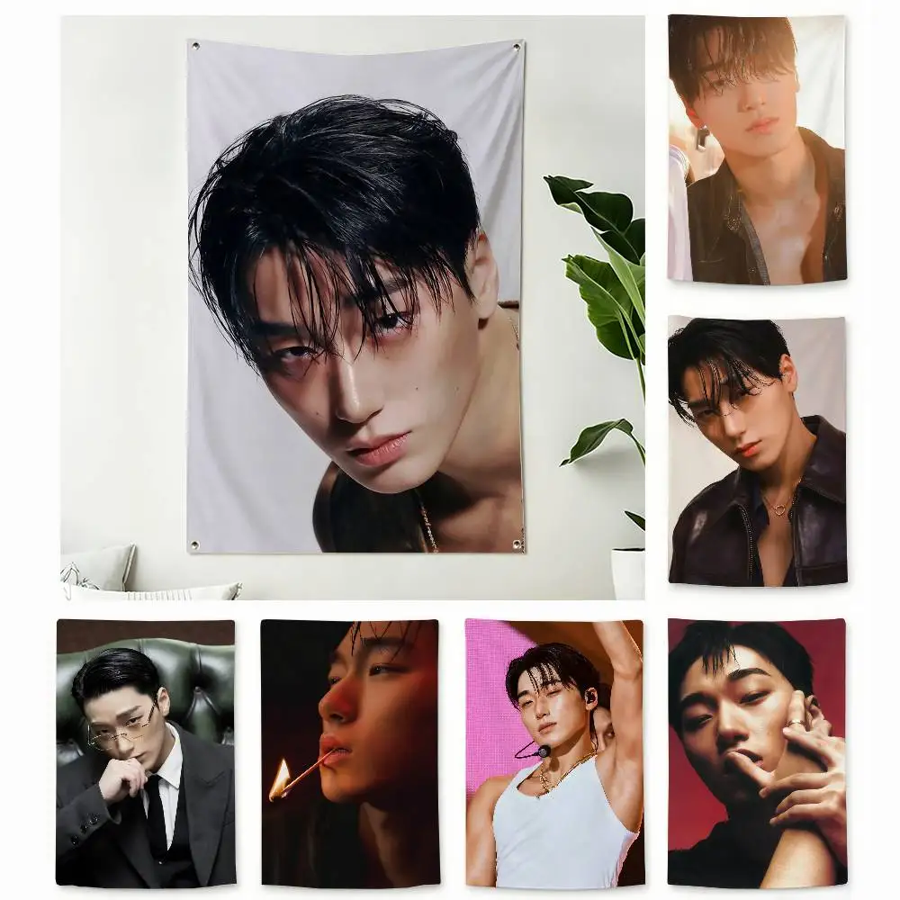 Choi S-San A-Ateez Home Decor Wall Hanging Vertical Flags Indoor Outdoor