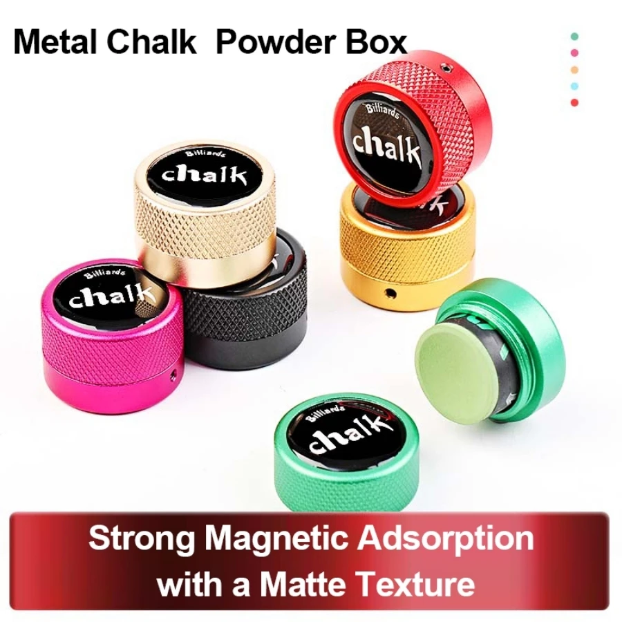 1pc porta gesso per piscina strumento pratico a forma rotonda accessori da biliardo mini custodia magnetica con punta di gesso contenitore scatola rotonda Billia