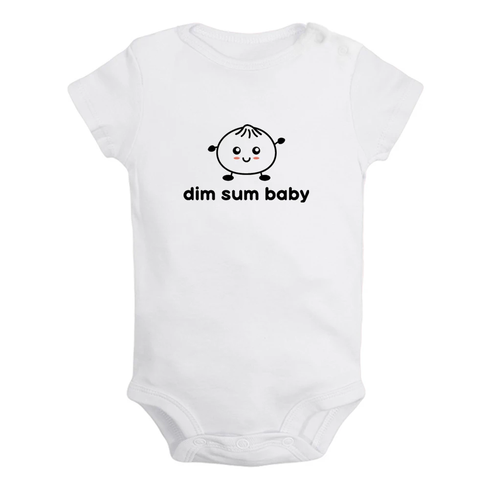 dim sum baby--Adorable Dimsum Bao Dumpling Fun Graphic Baby Bodysuit Cute Boy Girl Rompers Infant Short Sleeves Jumpsuit Clothes