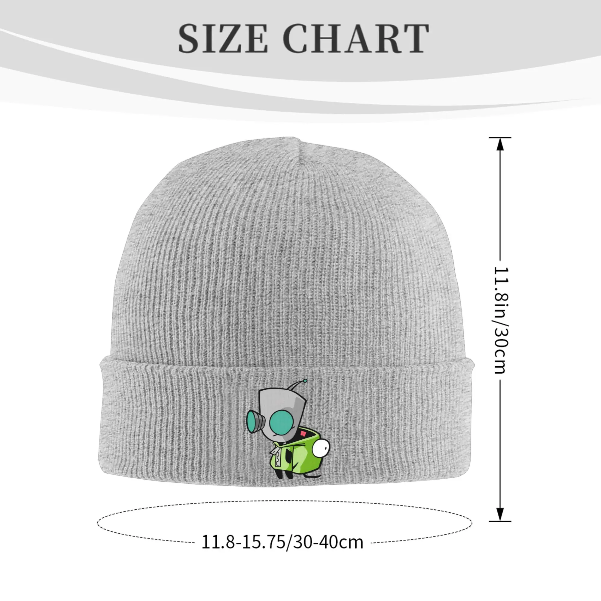 Invader Zim Gir Cartoon Knitted Caps Women's Men's Beanies Winter Hat Acrylic  Hip Hop Melon Cap
