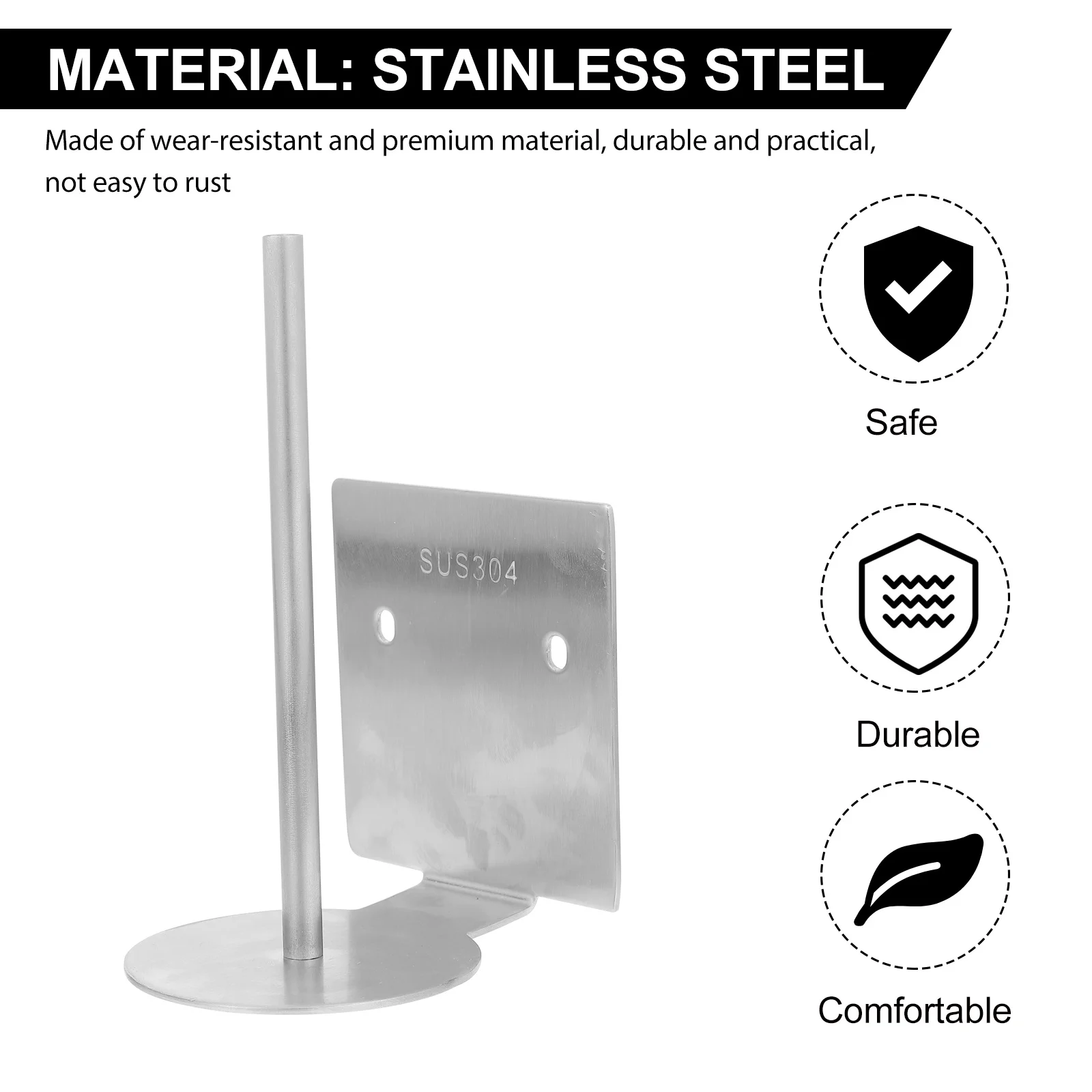 

1Set Roll Tissue Stand Stainless Steel Premium Durable Kitchen Bathroom Cling Wrap Holder Practical Storage Rack