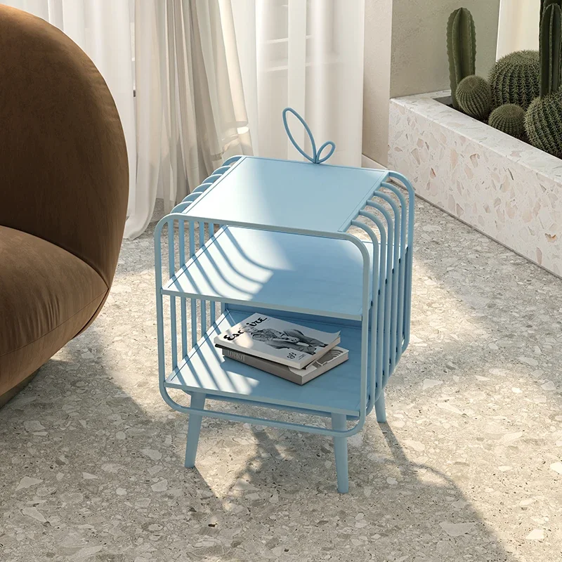 

Nordic Nachtkastjes Smeedijzeren Slaapkamer Creatieve Multifunctionele Opbergkast Home Licht Luxe Eenvoudige Kinderboekenkast