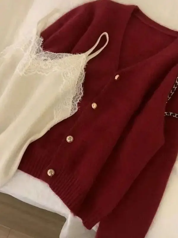 Soft Cozy V-Ne Knitted Open Cardigan Women's Autumn Winter Loose Fit Pure Color Sweater Jaet Commute Sle Faionable