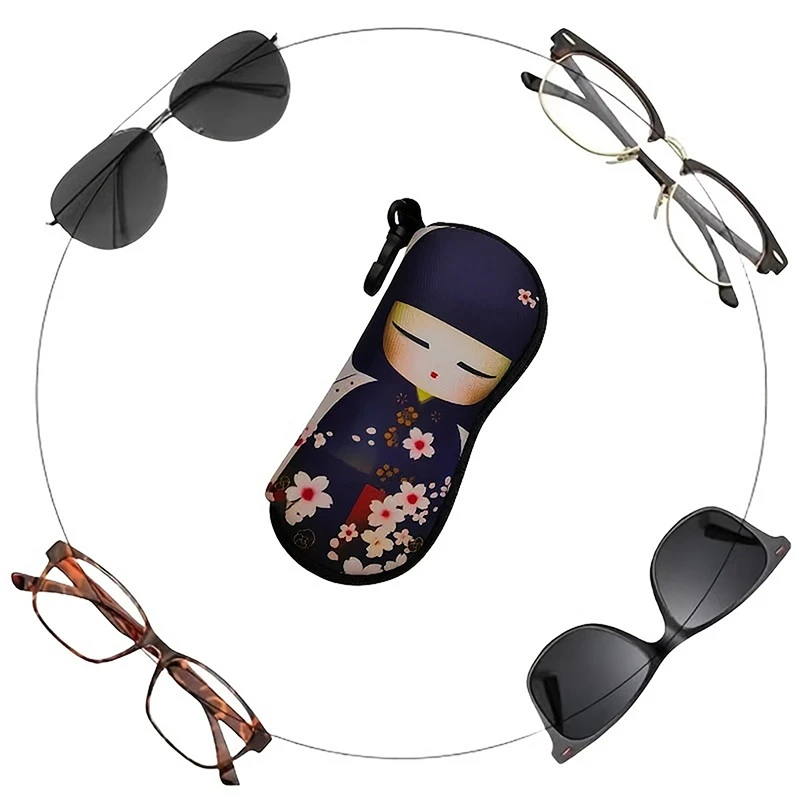 

Кимоно в японском стиле с принтом вишни для девочек, чехол для очков, портативная коробка для хранения для женщин, идеальный подарок