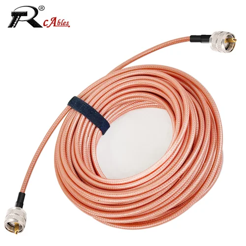 Cable Coaxial RF RG400 PL259 UHD macho recto 90 grados SO239 UHF hembra baja pérdida 50 Ohm Cable Coaxial RF adaptador de puente