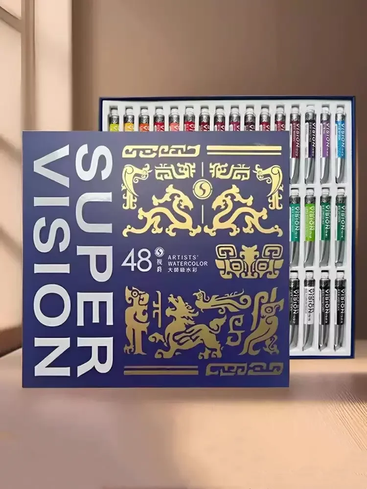 Imagem -02 - Super Vision Master Aquarela Paint Tube Grupo Suprimentos de Arte Pintura Desenho Artista 8ml 24 48 Cores