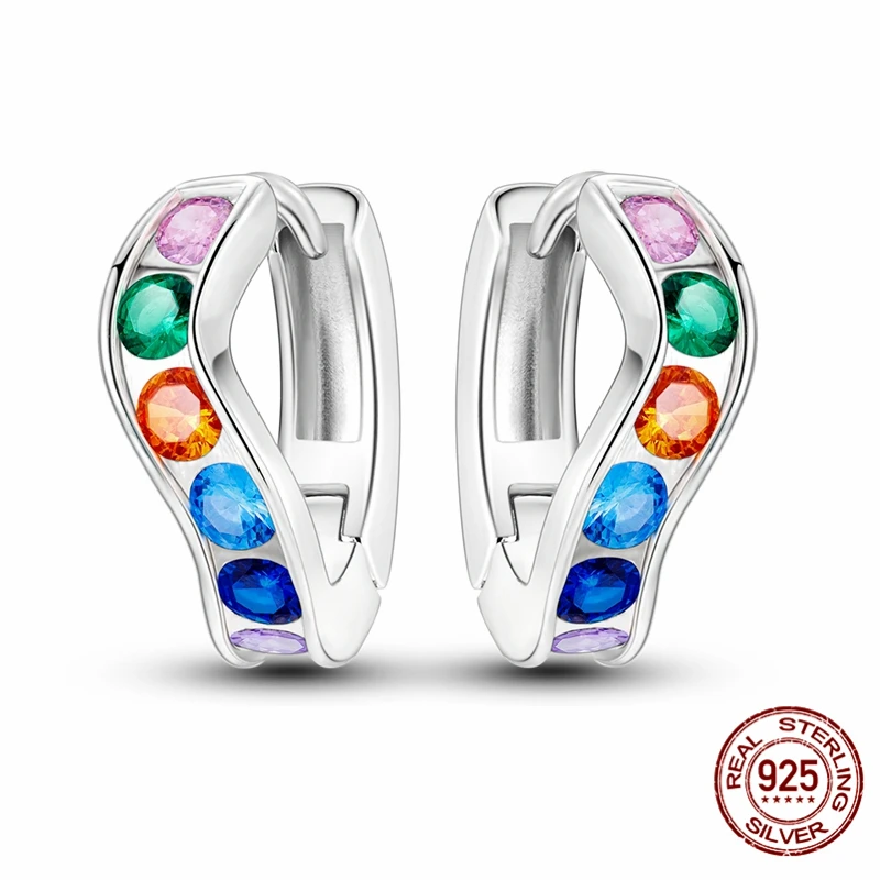 

925 Sterling Silver Earrings Women Shining Stars Twist Earring For Anniversary Wedding Jewelry Gifts