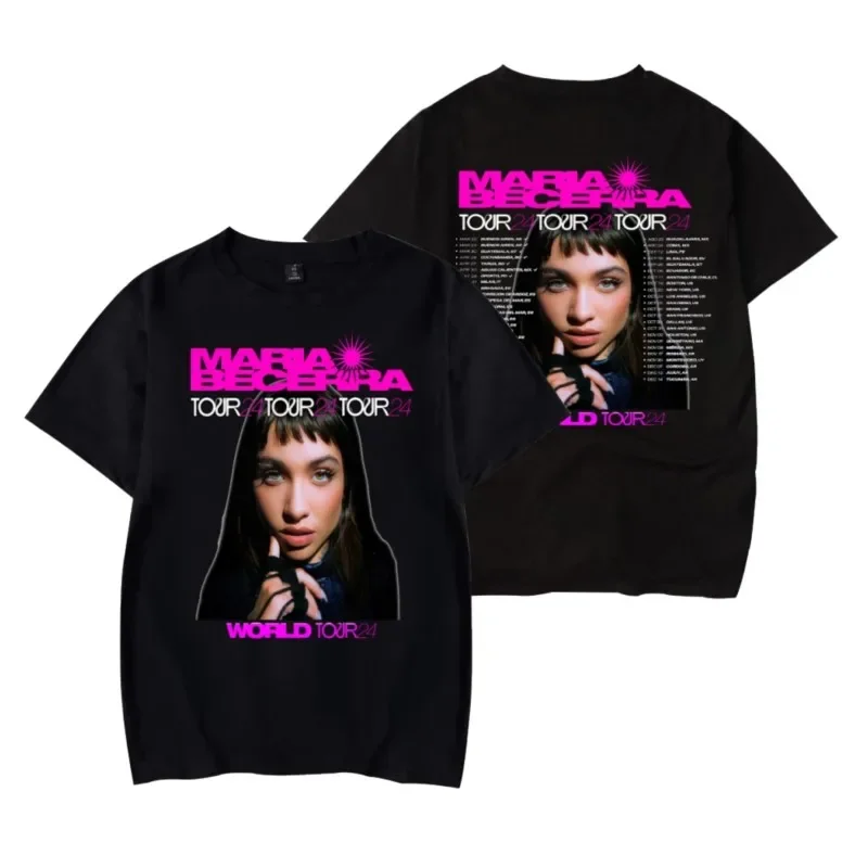 2024 Maria Becerra World Tour T-shirt Harajuku Short-sleeved Women Men Fashion Casual Summer Tee