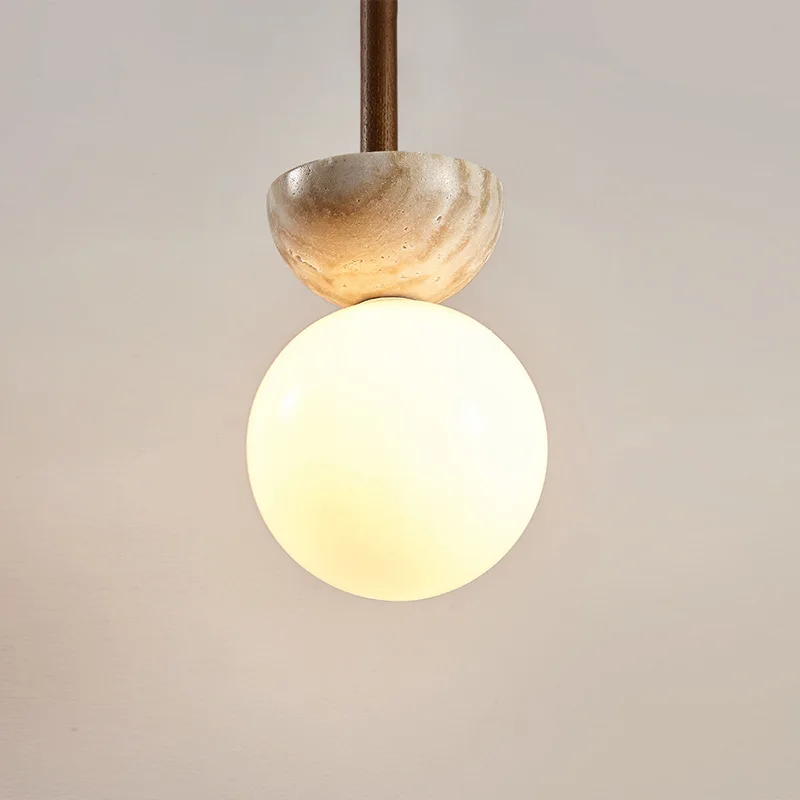 Mini pendente scandinavo color crema: luce ambientale creativa singola per la cameretta dei bambini, l'arredamento del comodino e del caffè, lampada in stile nordico