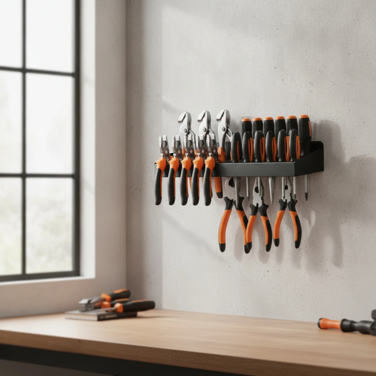 Wall-Mounted Tool Storage Rack Quick Access Tool Organizer with Holes Screwdriver Organizer Organized Screwdriver Rack Sturdy view 2