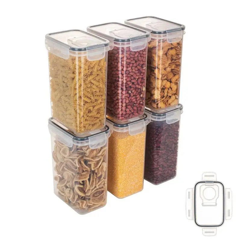 Flour Storage Container Transparent Airtight Jars With Lid Fridge Storage Tank Seal Pot Household Items Kitchen Organizer