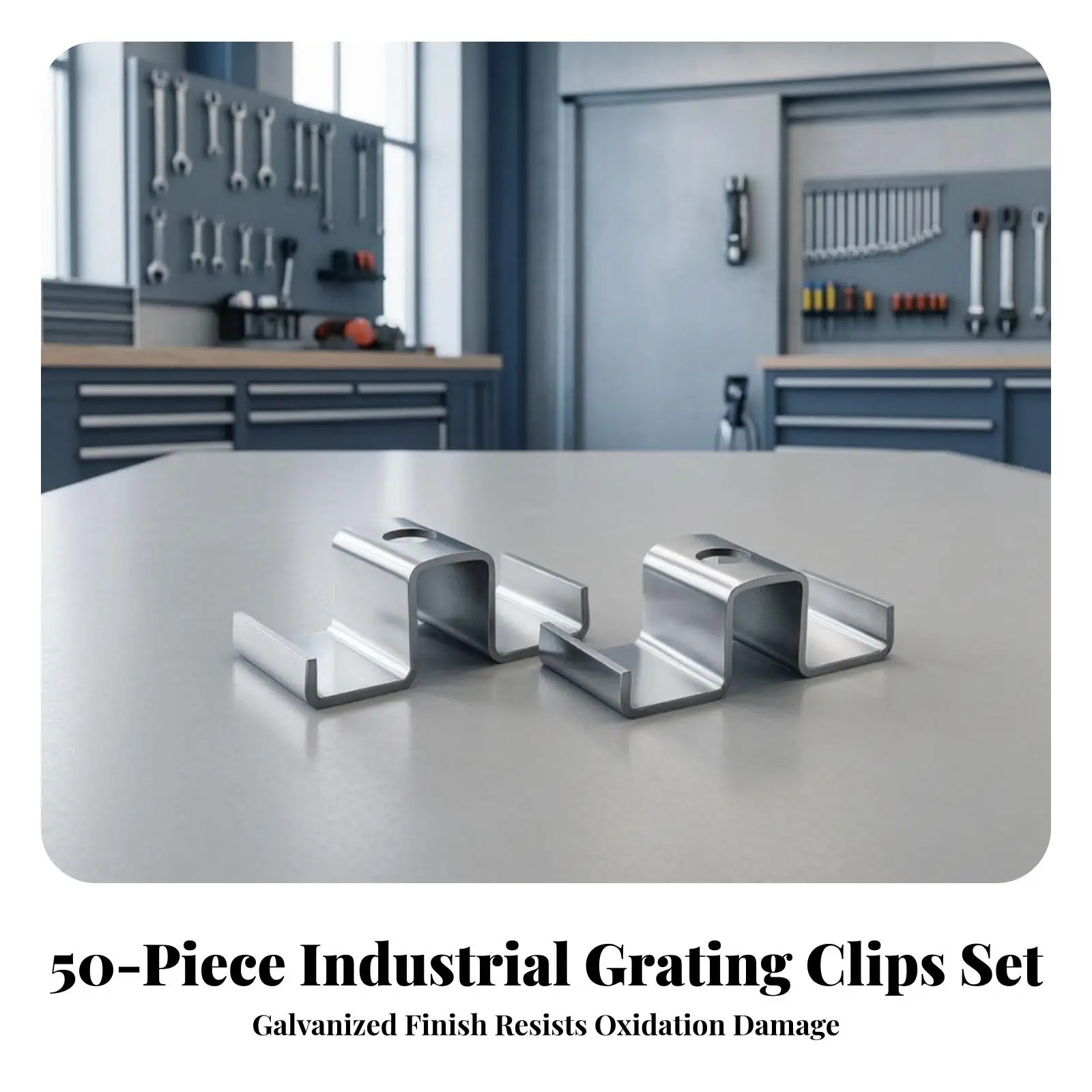 50 Pieces Saddle-Shaped Grating Clamp | Low-Profile Fastening Design, Weather Resistant, Saddle Grating Clamp, for Drainage