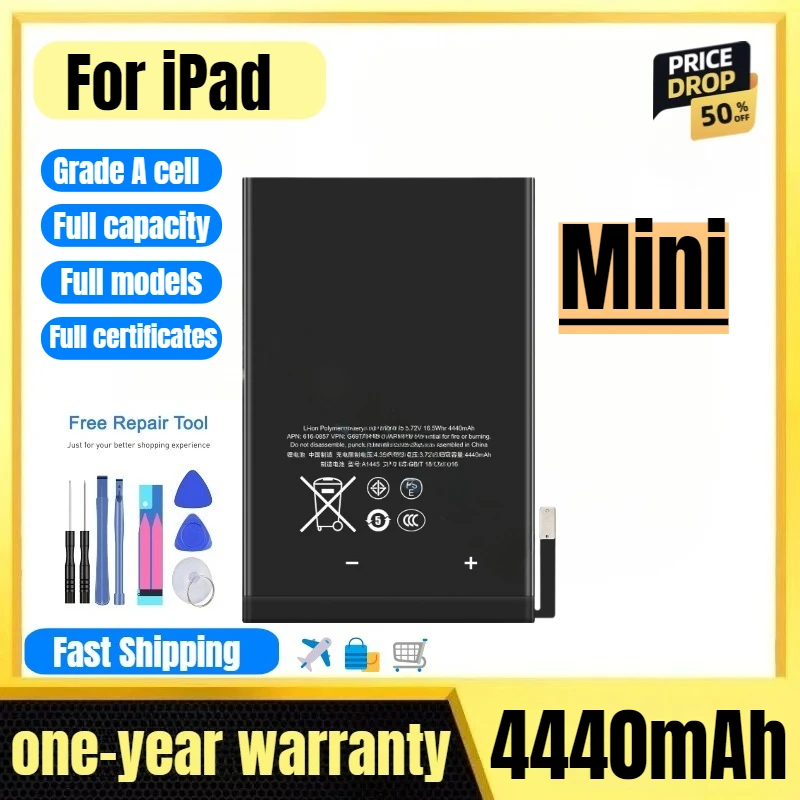

A1432/A1454/A1455 for IPad Mini Tablet Battery High Quality High Capacity Battery Replacement Bateria Grade A Cell with Tools