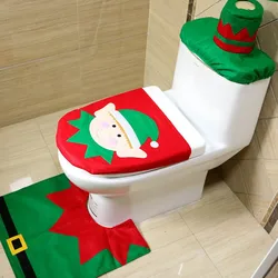 New Cute Christmas Toilet Seat Covers Creative Santa Claus Bathroom Mat Xmas Supplies for Home New Year Navidad Gift Decor 2024