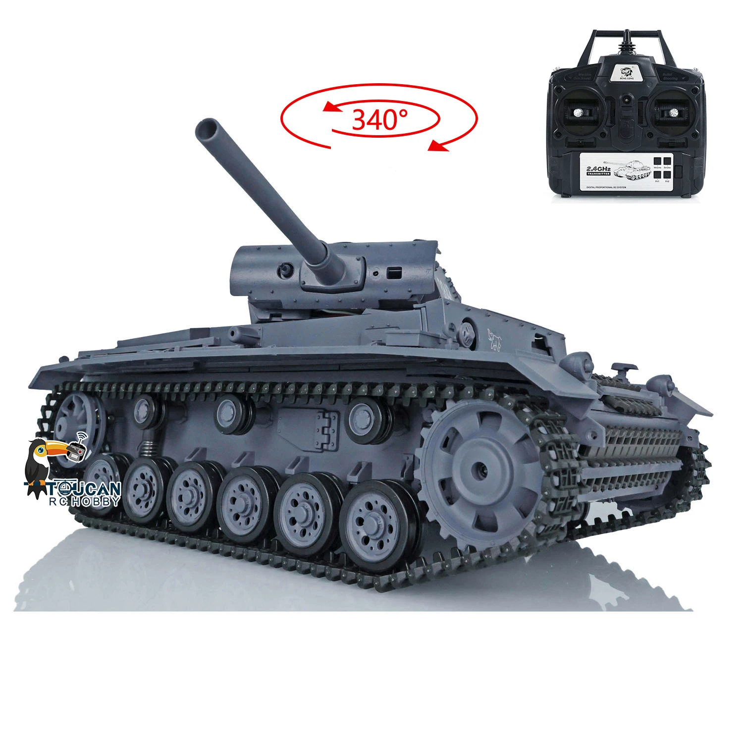

2.4G Heng Long 1/16 Scale 7.0 Plastic Panzer III L RC Tank Model 3848 Battle Against IR Battle Toys for Boys TH17339-SMT7