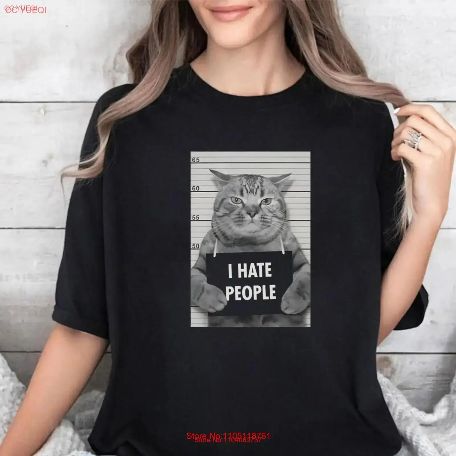 Funny Cat Mugshot T shirt Catzilla Lovers I Did It Guilty Humor For Holiday vintage Washed Casual Comfortable Soft Versatile