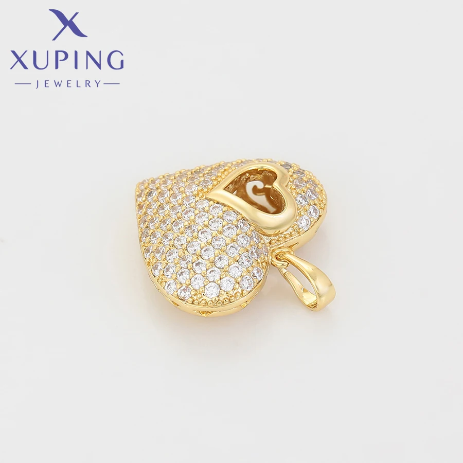 Xuping-collar con colgante de corazón para mujer, joyería romántica de aleación de cobre, Color dorado, regalo de cumpleaños, X000602698