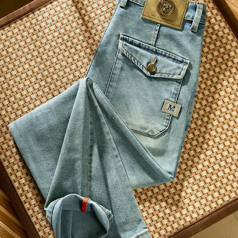 

Летние тонкие новые мужские облегающие эластичные прямые брюки Tencel из супермягкой ткани