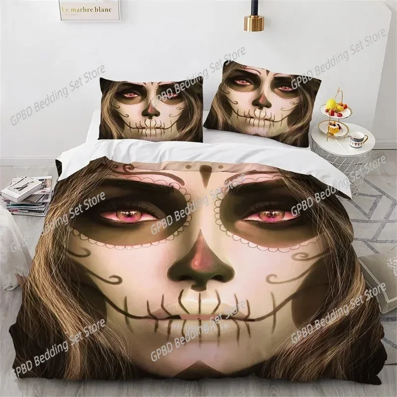 Sugar Skull Girl Day of The Dead Bride 3D NEW Duvet Cover Pillowcase Bedding Set Adult Boy Girl Bedroom Decoration Single Double