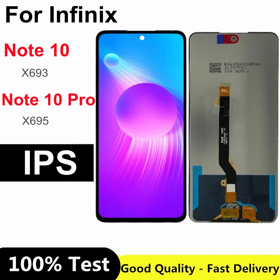 

6.95" For Infinix Note 10 X693 LCD Note 10 Pro X695 Display Touch Screen Digitizer Complete Assembly Replacement