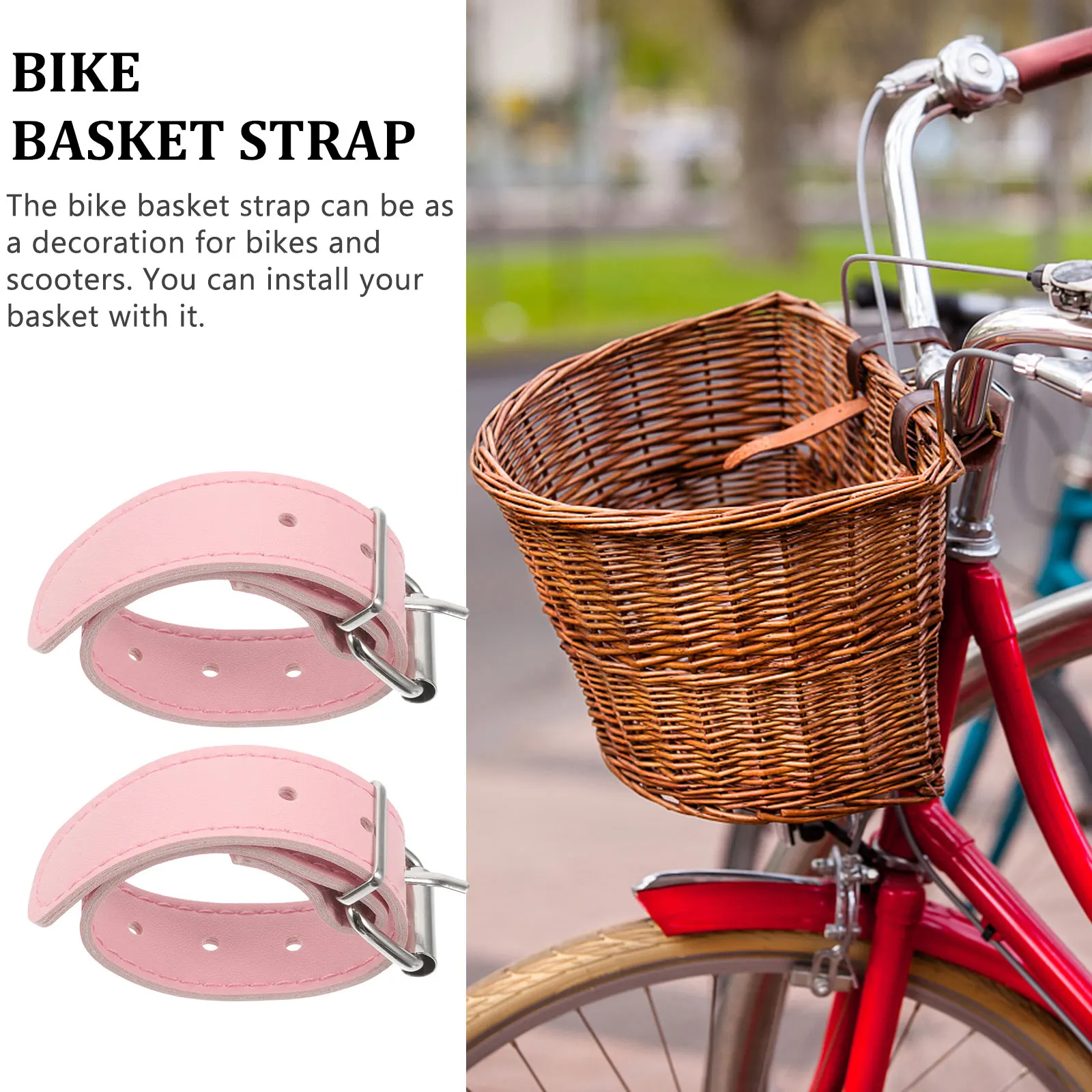 

1 Pair Bike Basket Strap Adjustable Belt For Front Scooter Cycling Basket Convenient Belt For Bike Parts