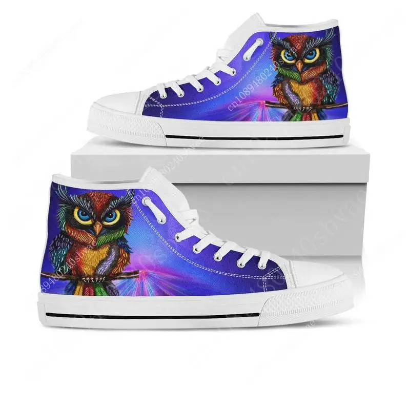 

Owl High Top Shoes Mens Womens Teenager Sneakers Canvas High Quality Outdoor Daily Sneaker Custom Made Couple Shoe