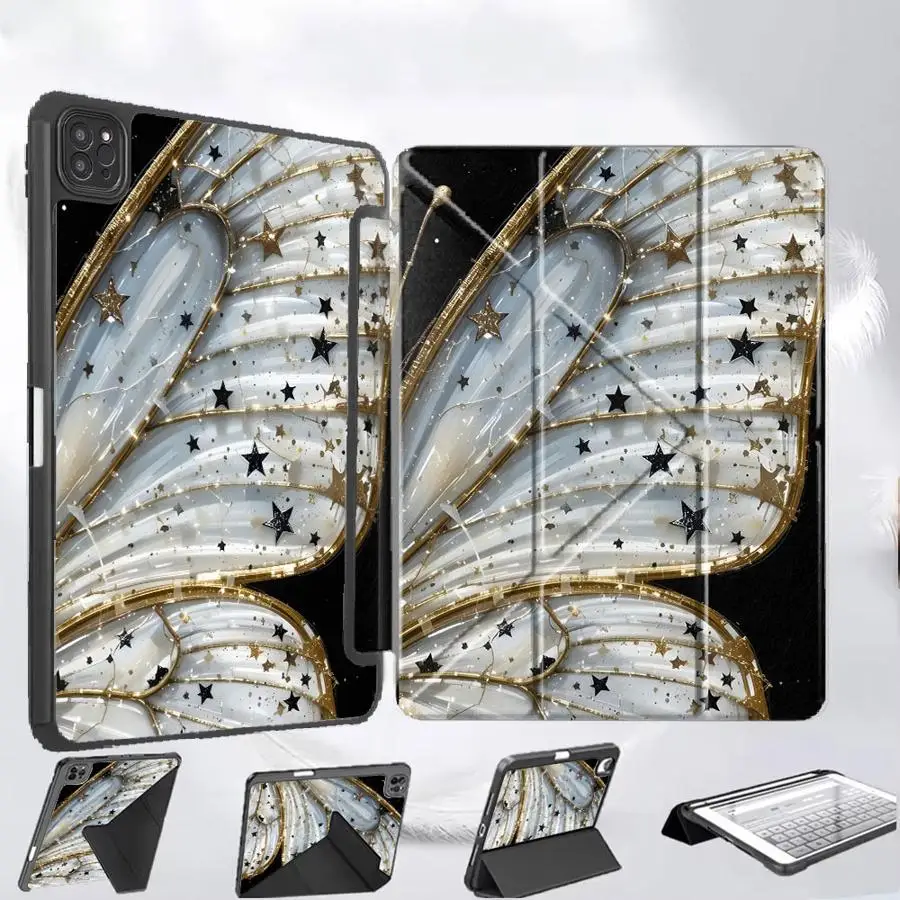 

Holder Cover Tablet Case For iPad Pro 2025 Pro 11th 10th 9th 8th 7th 12.9inch Mini 6 7 Air 4 5 M3 M2 M4 11inch Cool Butterfly