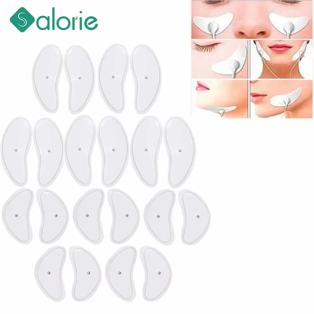 8/32PCS Face Electrode Pads EMS  Muscle Stimulator for Facial Lifting Jawline Face Massager Tens Acupuncture Pulse Patches ﻿